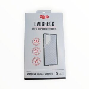 i7-O Tech21 Evo Check Case for Samsung Galaxy S22 Ultra - Smokey Black